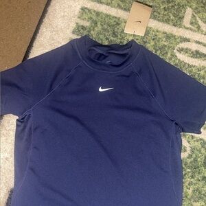 Nike Dark Blue Sports Tee with White Logo